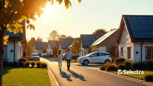 Image with houses with solar pannels